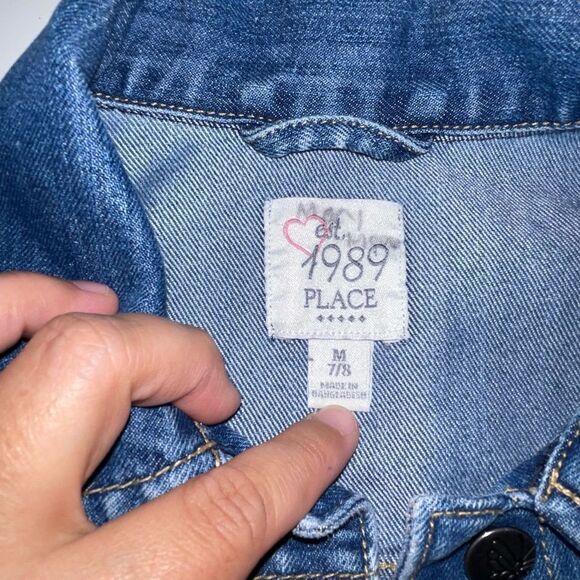 Children’s Place Medium Wash Denim Jean Jacket - Size Medium 7/8 - Picture 5 of 6
